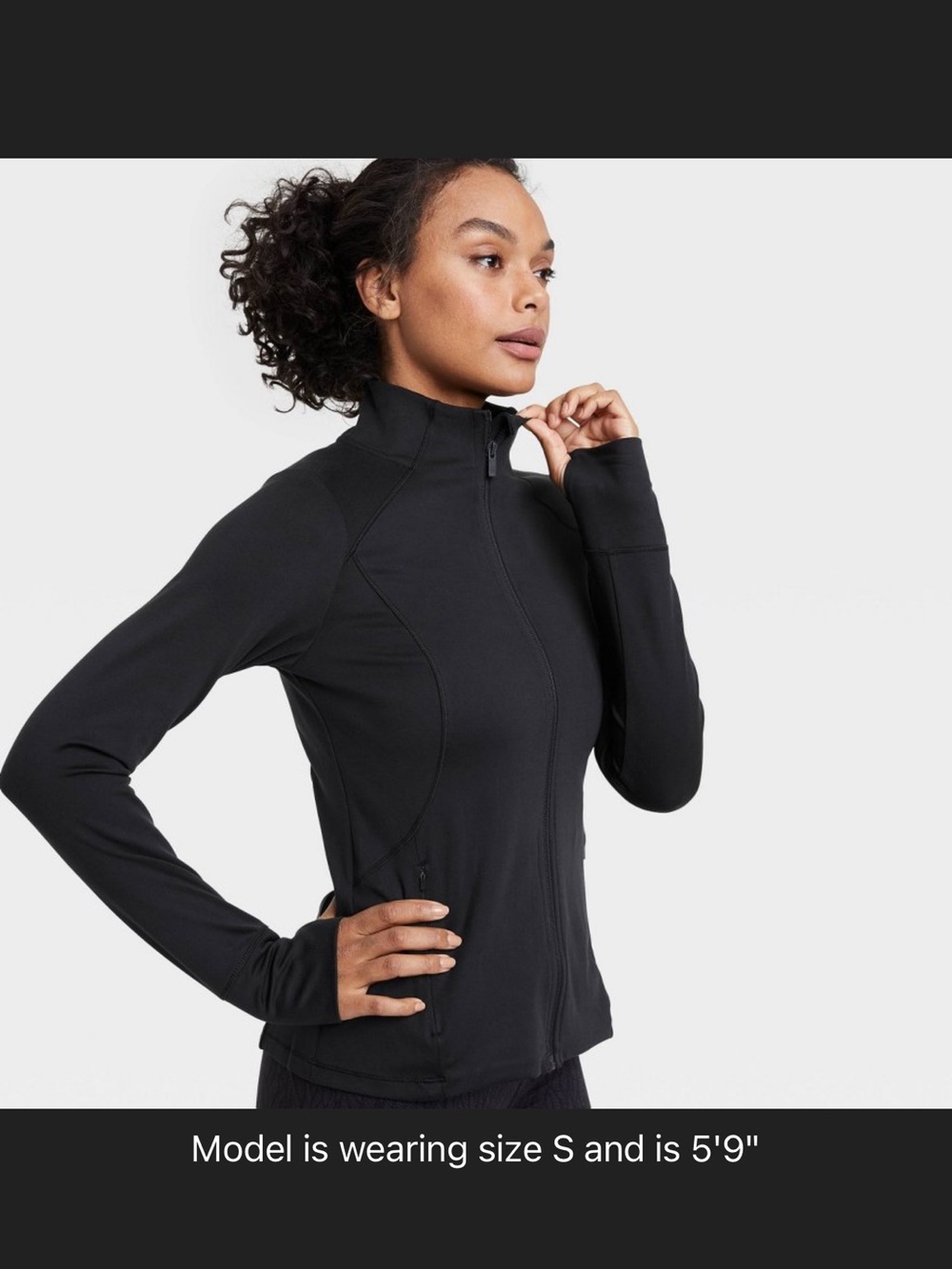 all in motion Black Fitted Zip-Up Jacket